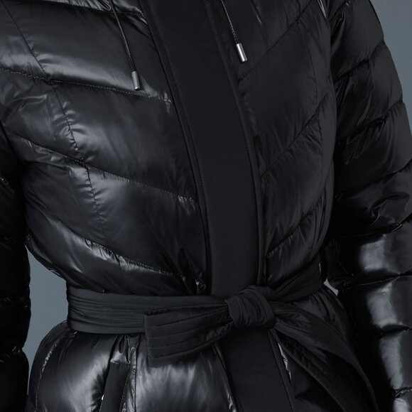 NWT Mackage CORALIA down coat with hood and sash belt Brand New with Tag $1090 - Picture 4 of 5